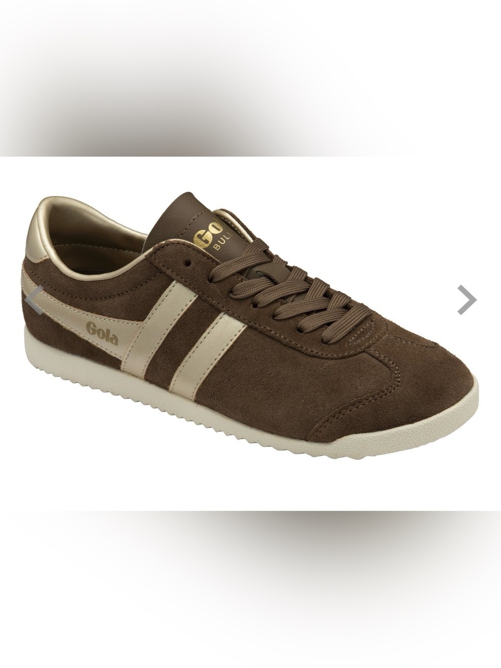 Gola Classics Women's Bullet Pearl Sneakers Suede Dark Brown Gold - Size 10